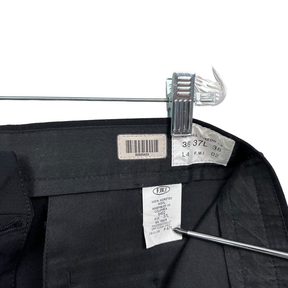 Dunhill Tuxedo After After Six Men 2 Pcs Suit Satin Trim 3Button Lined Black 46R - Picture 13 of 13